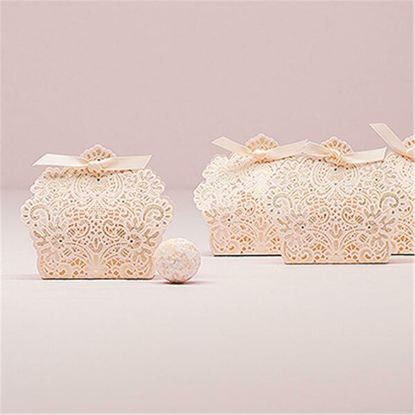 Smartgifts Luscious Foil Lace Favor Box with Ribbon - Paper SM19229